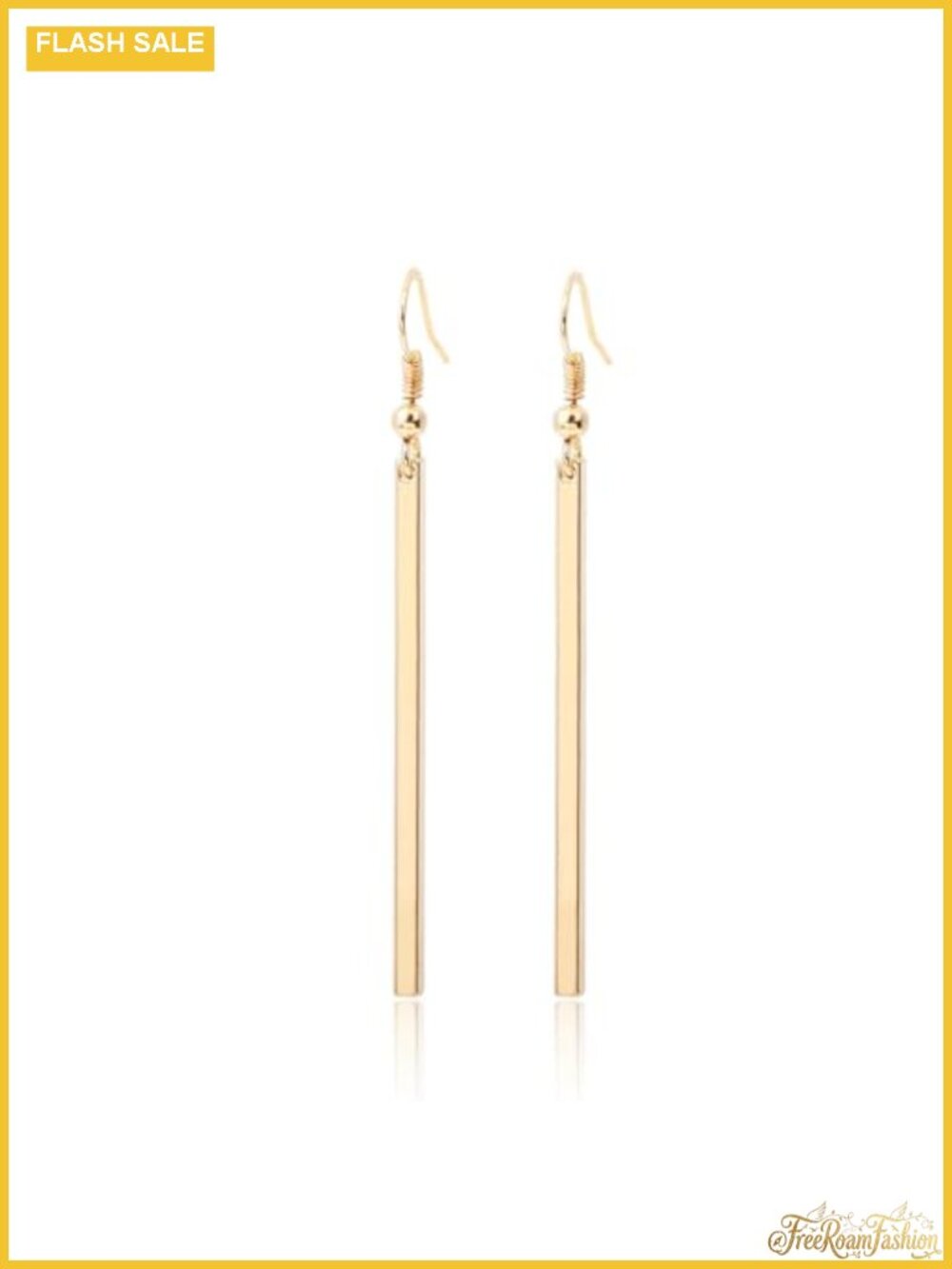 18K Gold Plated Bar Drop Dangle Earrings Minimalist Geometric for Women